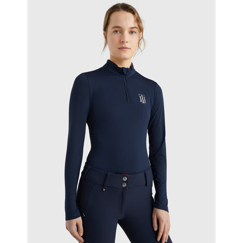 Tommy Hilfiger Performance Half Zip Long Sleeve T-Shirt - Desert Sky-4