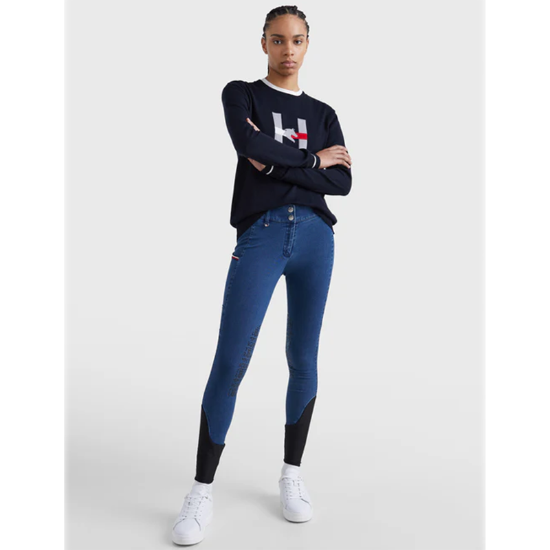 Tommy Hilfiger Knee Grip Denim Style Breeches - Ocean-5