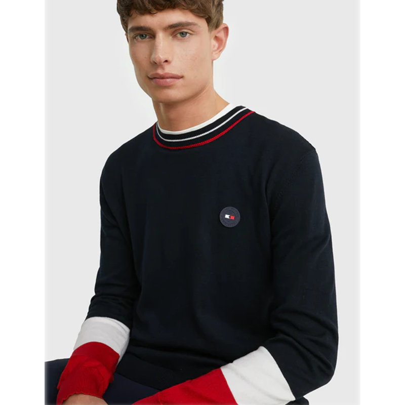 Tommy Hilfiger Men's Colorblock Summer Knit Sweater - Desert Sky-3