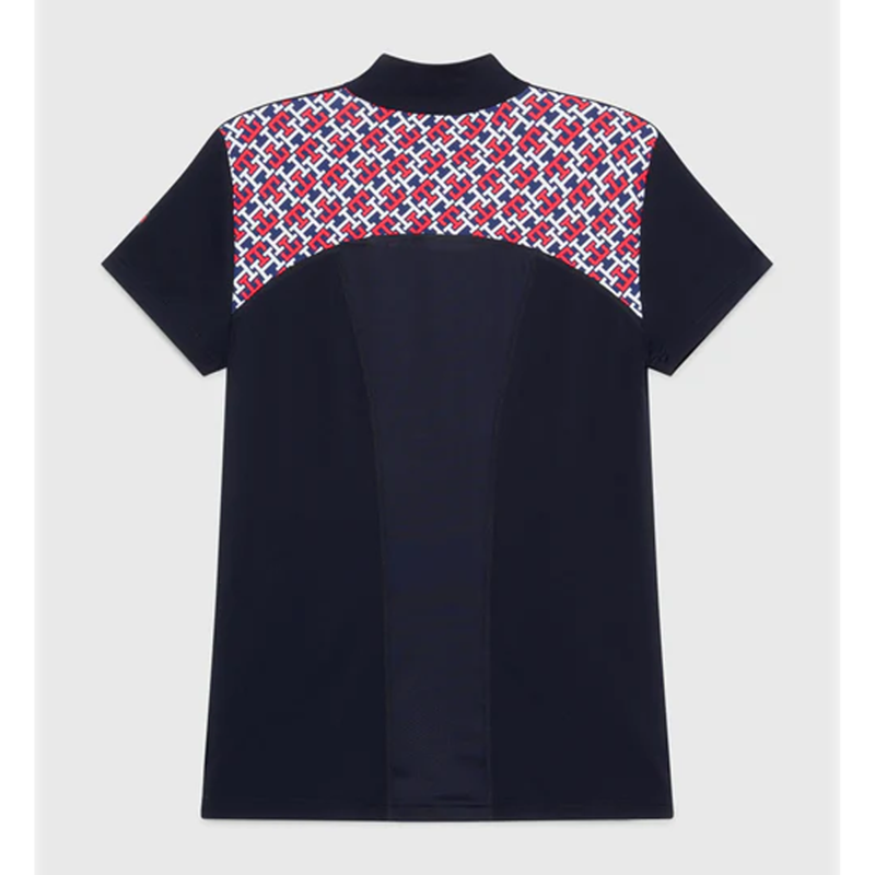 Tommy Hilfiger Women's Denver Monogram Cooling Short Sleeve 1/4 Zip Training Top - Multi-1