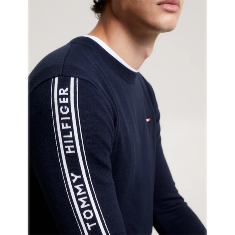 Tommy Hilfiger Men's Seattle Jacquard Logo Sweater - Desert Sky-3