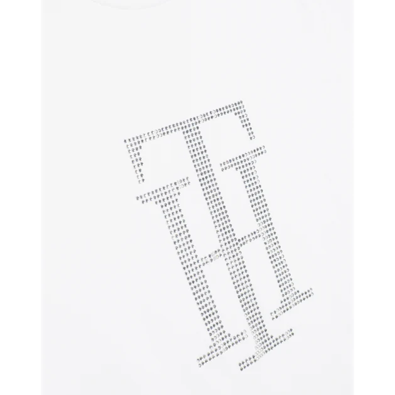 Tommy Hilfiger Rhinestone T-Shirt - Optic White-2
