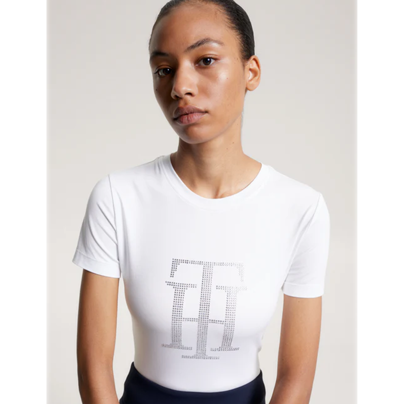 Tommy Hilfiger Rhinestone T-Shirt - Optic White-3