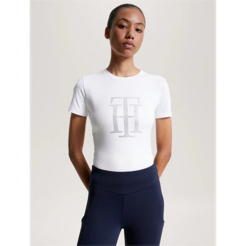 Tommy Hilfiger Rhinestone T-Shirt - Optic White-4