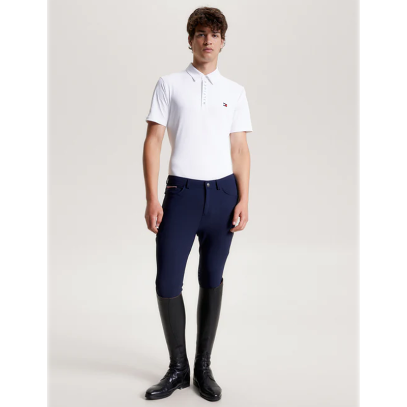 Tommy Hilfiger Men's Harlem Short Sleeve Logo Polo Shirt - Optic White-6