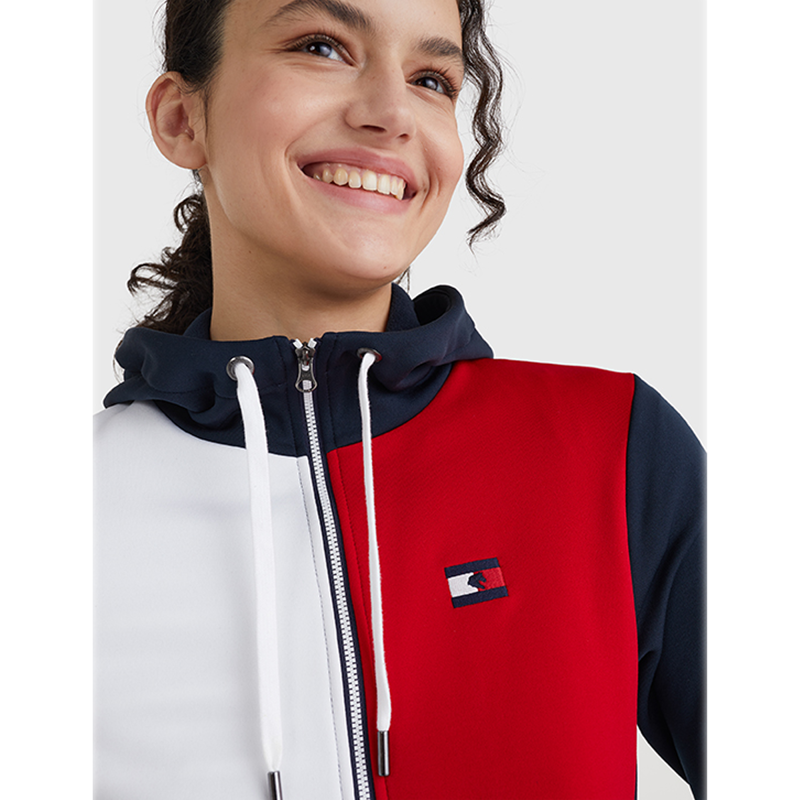 Tommy Hilfiger Training Colourblock Zip Hoodie - Desert Sky-1