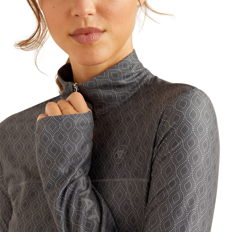 Ariat Women's Lowell 3.0 1/4 Zip Base Layer - Quiet Shade Dot-2