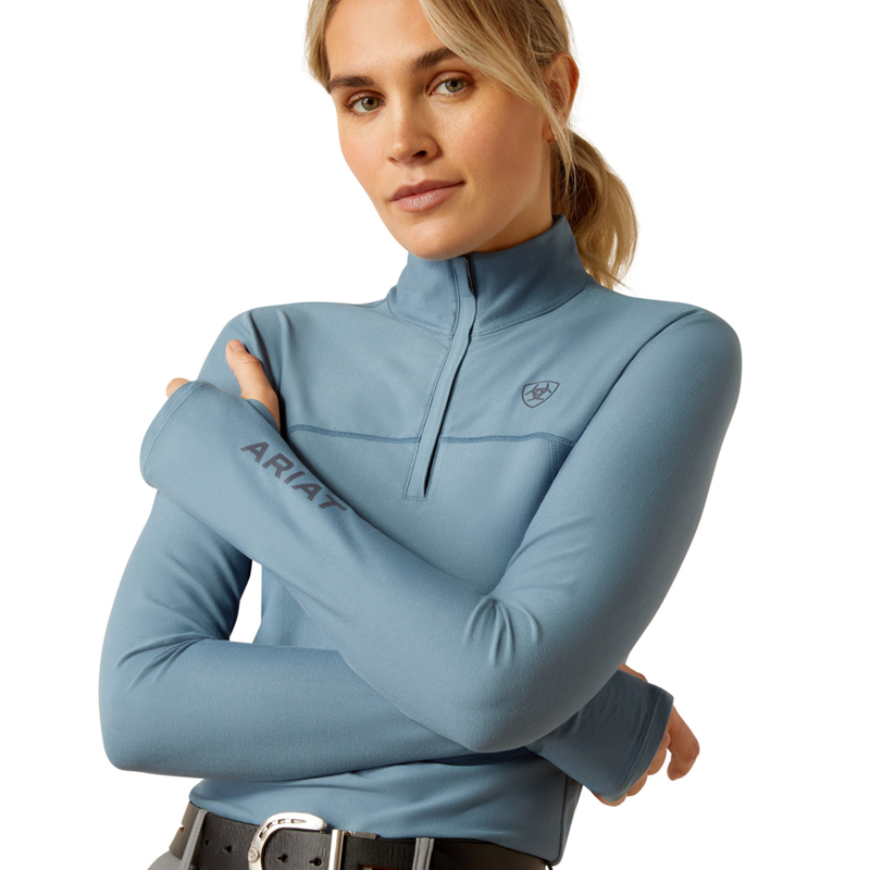 Ariat Women's Lowell 3.0 1/4 Zip Base Layer - Bluestone-2