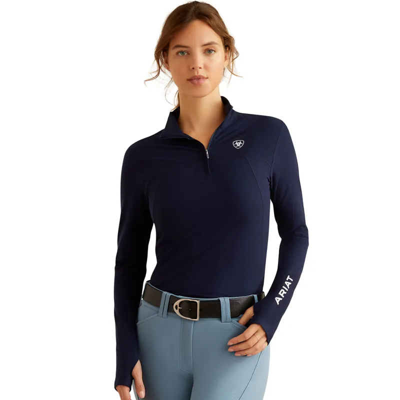 Ariat Women's Lowell 3.0 1/4 zip LS Base Layer - Navy Eclipse