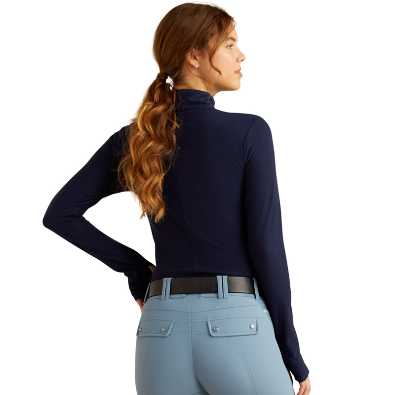 Ariat Women's Lowell 3.0 1/4 zip LS Base Layer - Navy Eclipse-1