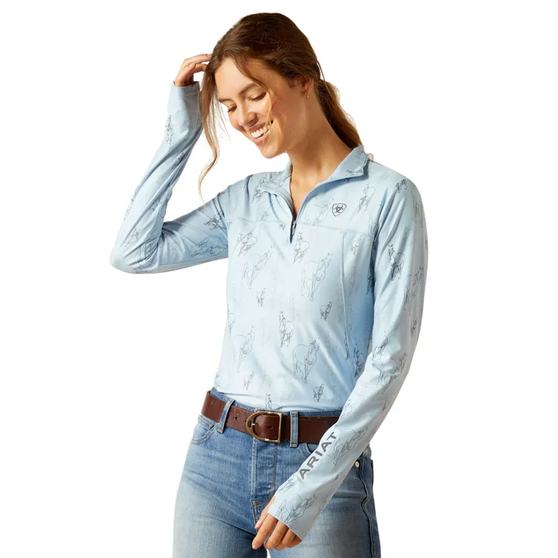 Ariat Women's Lowell 3.0 1/4 Zip Base Layer - Sketch Horse
