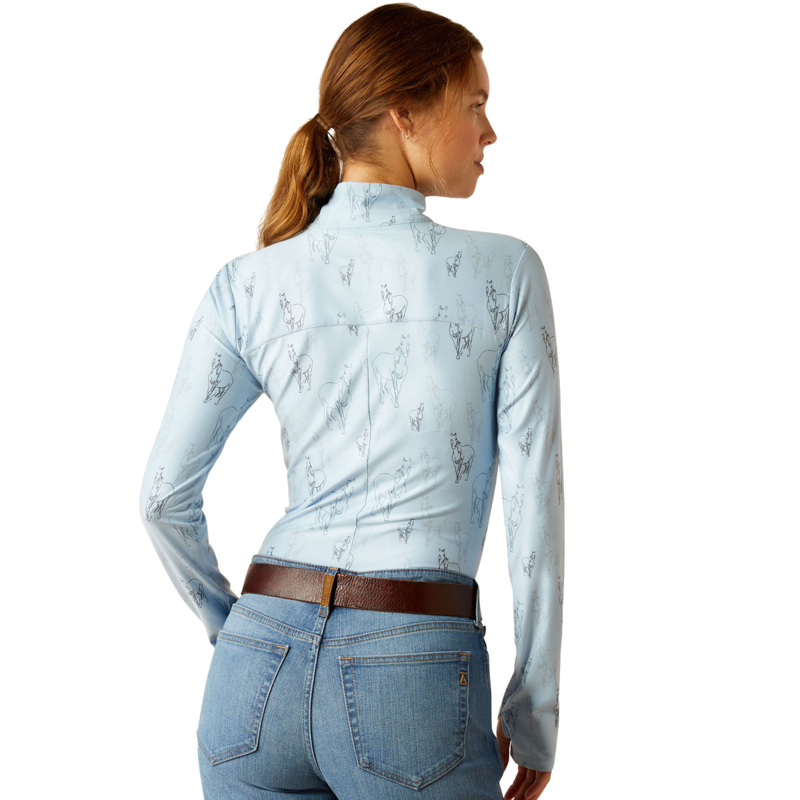 Ariat Women's Lowell 3.0 1/4 Zip Base Layer - Sketch Horse-1