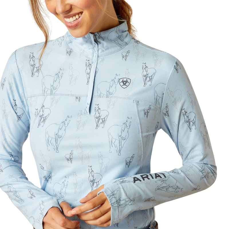 Ariat Women's Lowell 3.0 1/4 Zip Base Layer - Sketch Horse-2