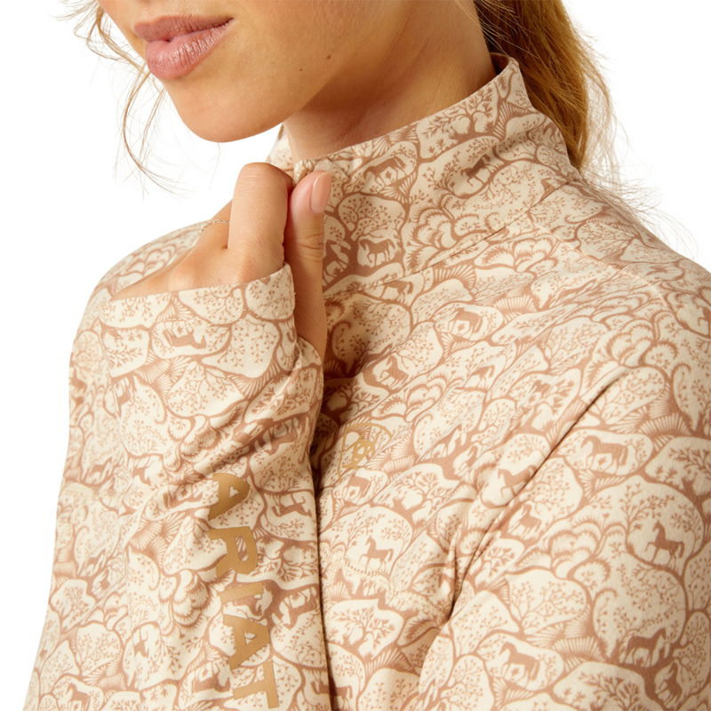 Ariat Women's Lowell 3.0 1/4 Zip Base Layer - Land Of Horses-2