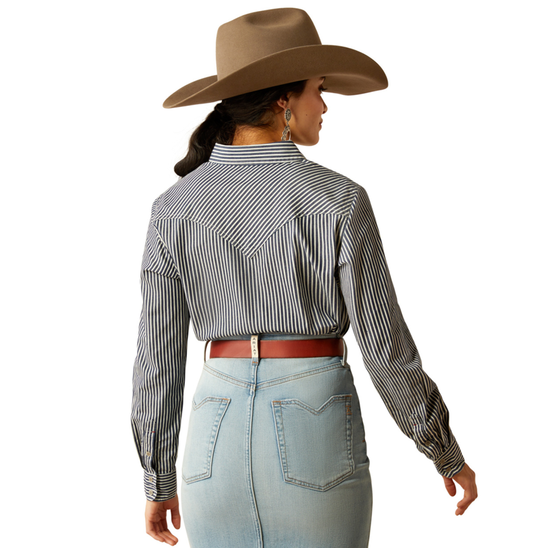 Ariat Women's Railroad Stripe Shirt - Indigo Stripe-1