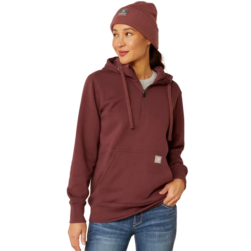 Ariat Woman's Rebar Skill Set 1/2 Zip Hoodie - Catawba Grape