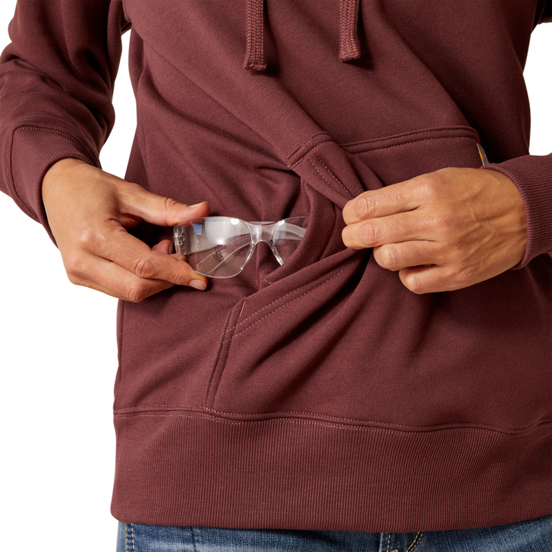 Ariat Woman's Rebar Skill Set 1/2 Zip Hoodie - Catawba Grape-2