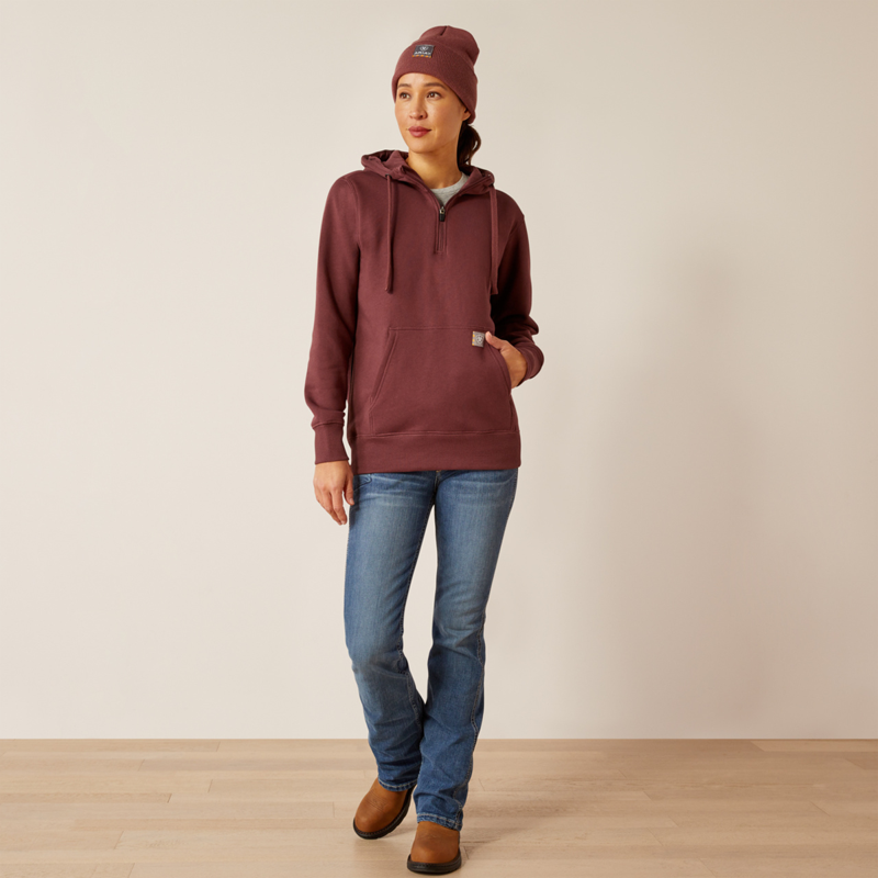 Ariat Woman's Rebar Skill Set 1/2 Zip Hoodie - Catawba Grape-3