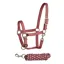 Bitz Stripe Two Tone Headcollar and Leadrope Set - Pink/Navy