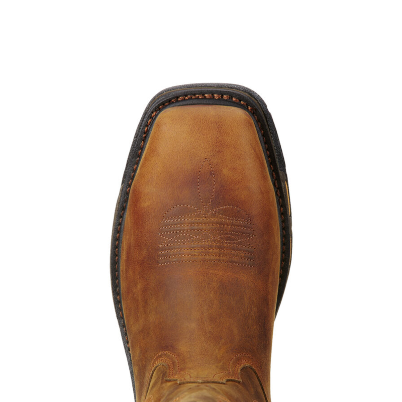 Ariat Men's WorkHog Wide Square Toe Australia Steel Toe Work Boot - Toast-3