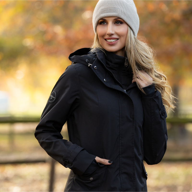 LeMieux Amelie Waterproof Lightweight Riding Coat - Black-5