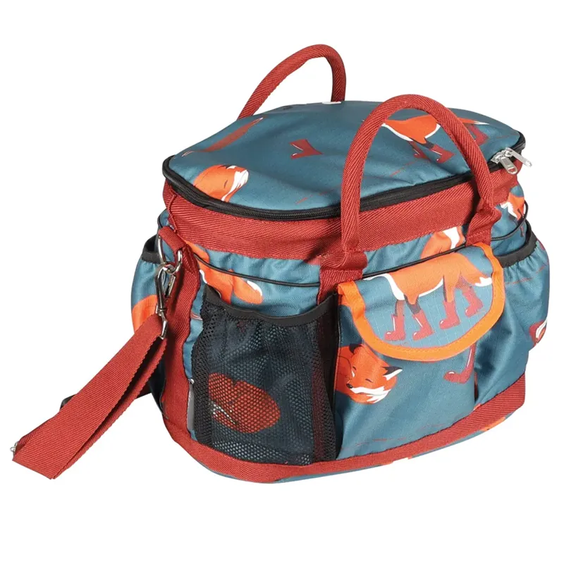 Hy Equestrian Frivolous Fox Grooming Bag - Green/Red/Pumpkin