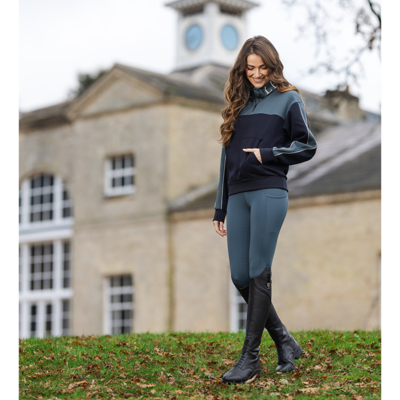 LeMieux Ladies Kali Quarter Zip Sweat - Navy/Petrol-5