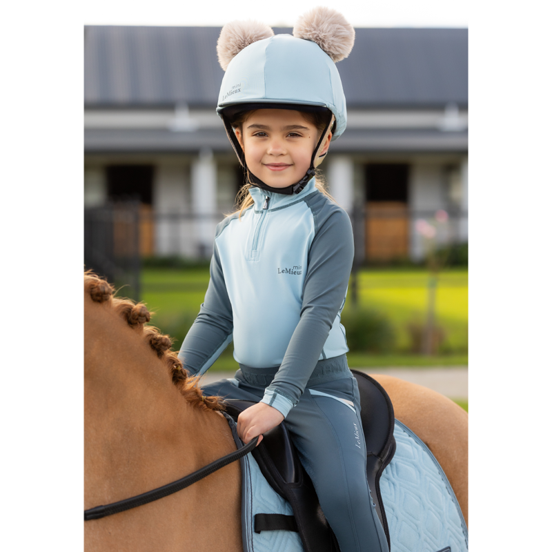 LeMieux Mini Double Pom Hat Silk - Glacier-3