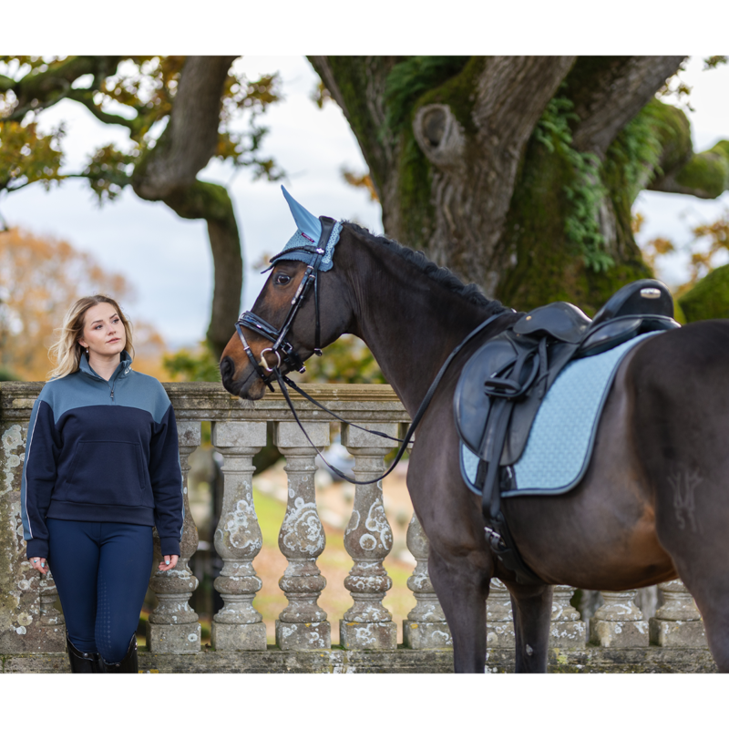 LeMieux Suede Dressage Square - Glacier-1