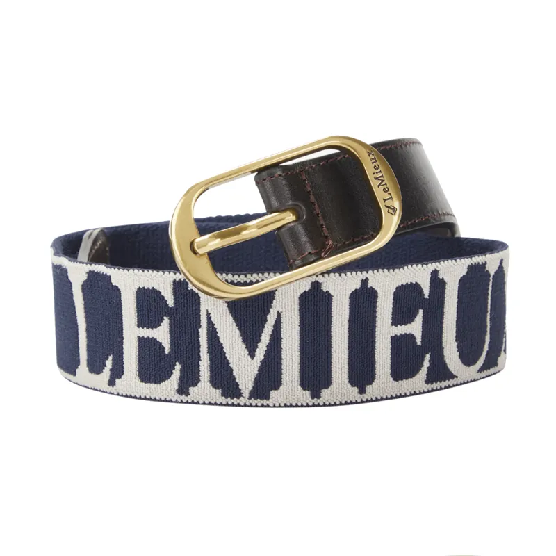 LeMieux Ladie's Eddie Elasticated Belt - Navy/Stone