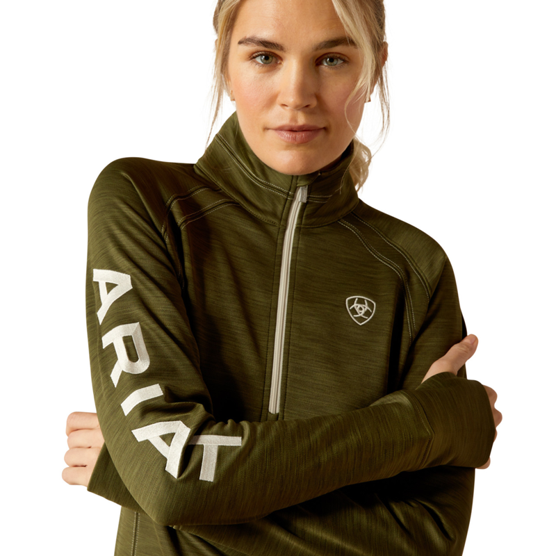 Ariat Women's Tek Team 1/2 Zip Sweatshirt - Winter Moss-2