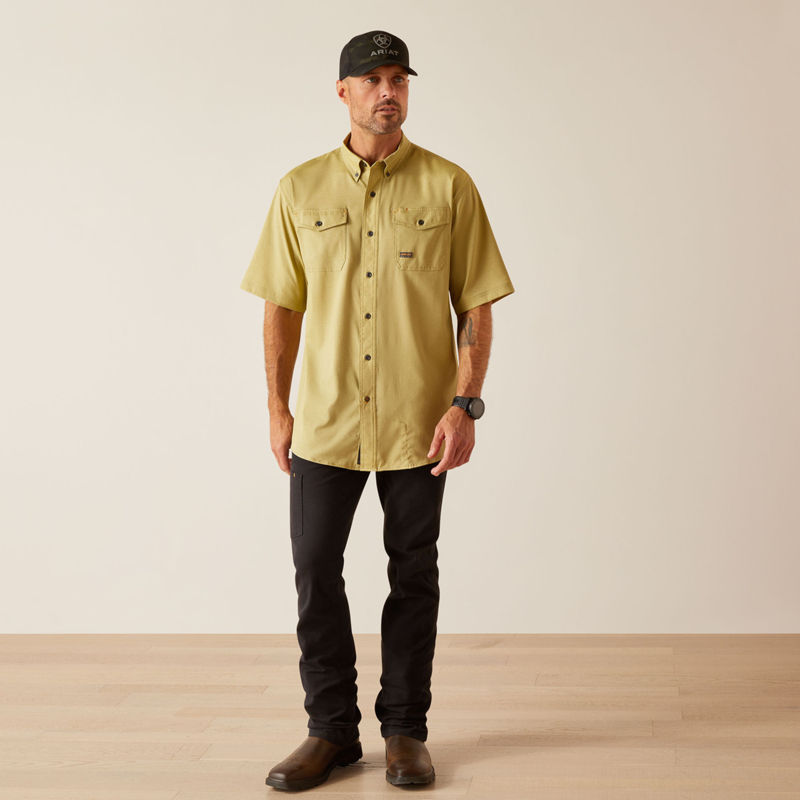 Ariat Men's Rebar Made Tough VentTEK DuraStretch Work Shirt - Peatmoss Heather-5