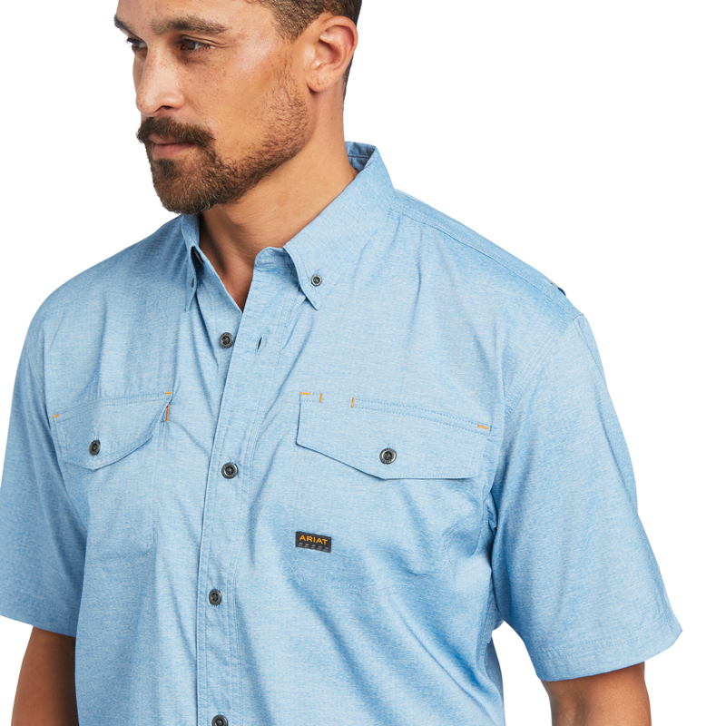 Ariat Men's Rebar Made Tough VentTEK DuraStretch Work Shirt - Deep Water Heather-2