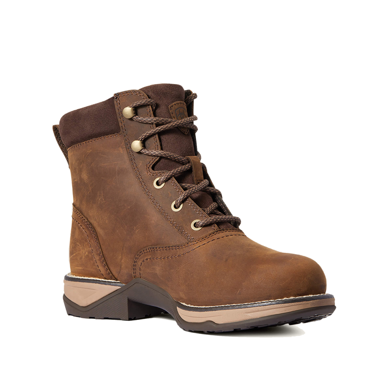 Ariat Women's Anthem Round Toe Lacer Waterproof Boot - Distressed Brown-2