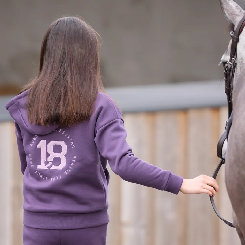Aubrion Serene Hoodie - Young Rider - Purple-1