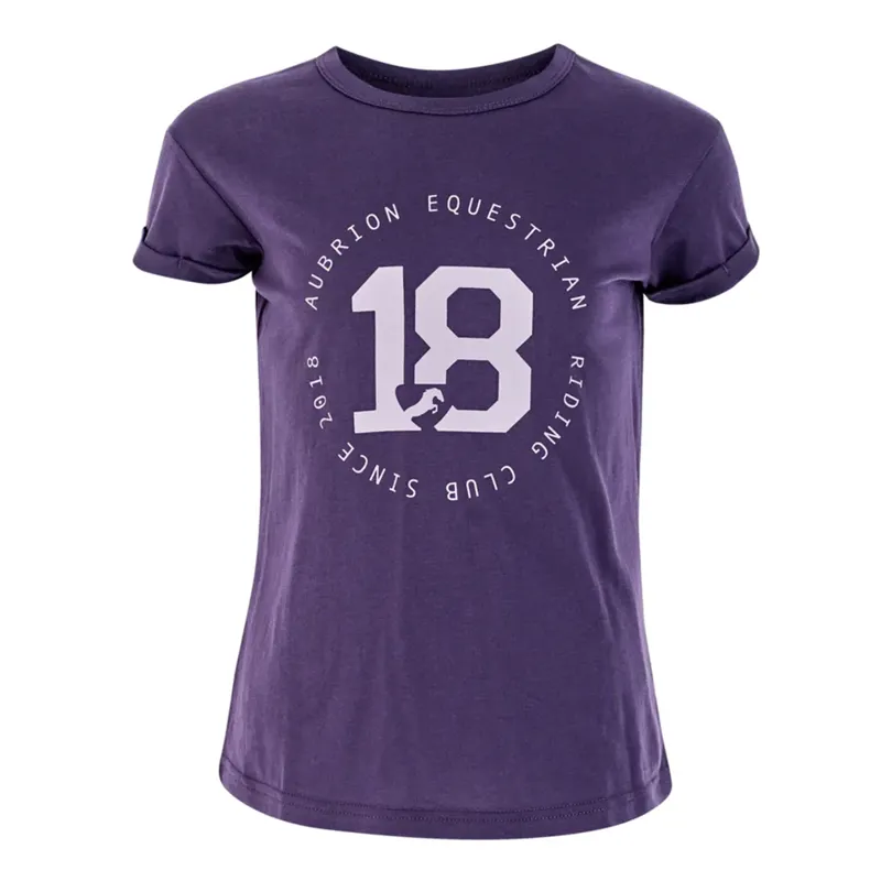 Aubrion Repose T-Shirt - Young Rider - Purple