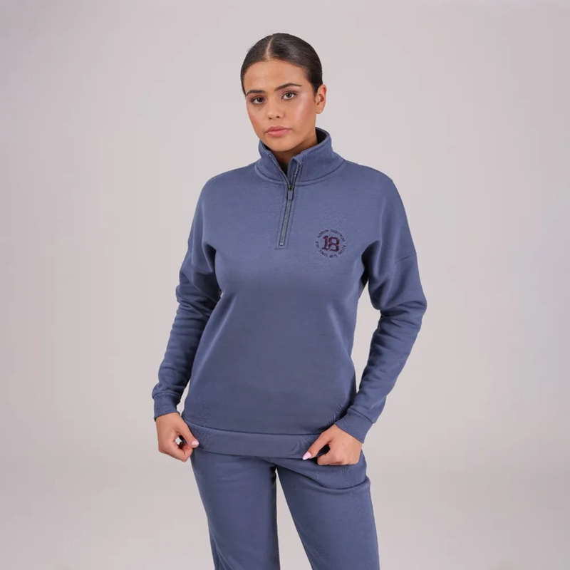 Aubrion Serene Half Zip Sweater - Blue-1