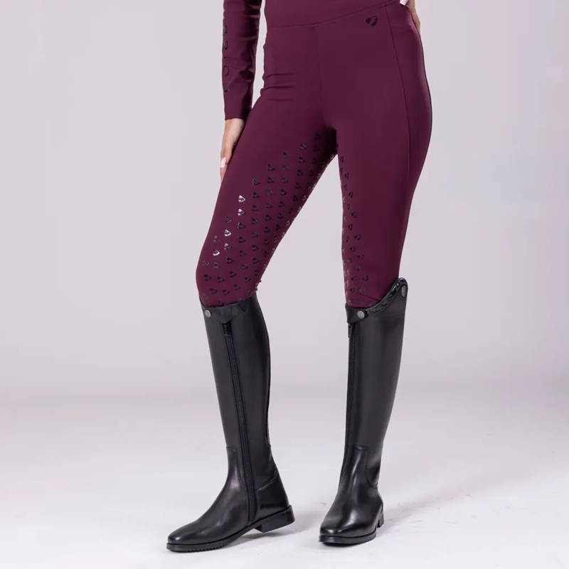 Aubrion Eltar Riding Tights - Black Cherry-2