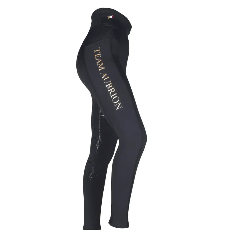 Aubrion Team Winter Riding Tights - Young Rider - Black