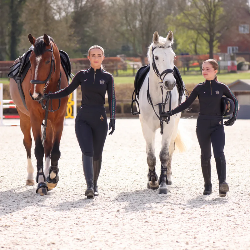 Aubrion Team Winter Riding Tights - Young Rider - Black-4