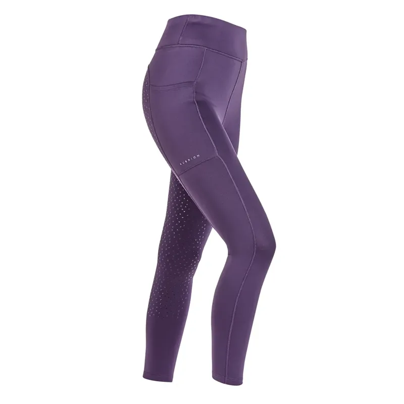 Aubrion Shield Winter Riding Tights - Purple