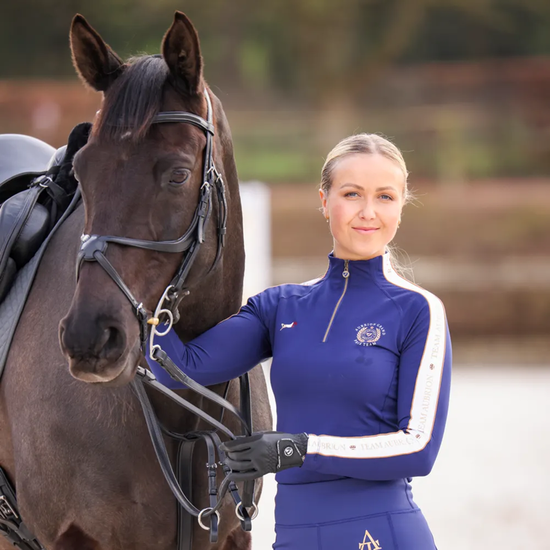 Shires Aubrion Team Long Sleeve Base Layer - Navy-4