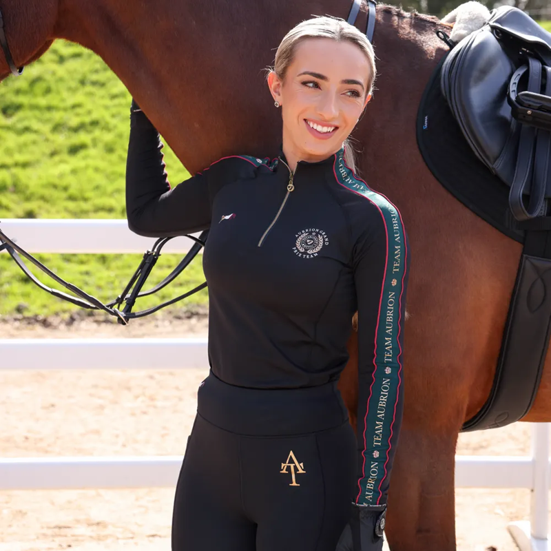 Shires Aubrion Team Long Sleeve Base Layer - Black-3