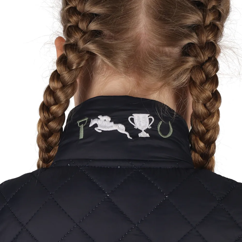 Pony Passion Quilted Jacket by Little Rider - Navy-3