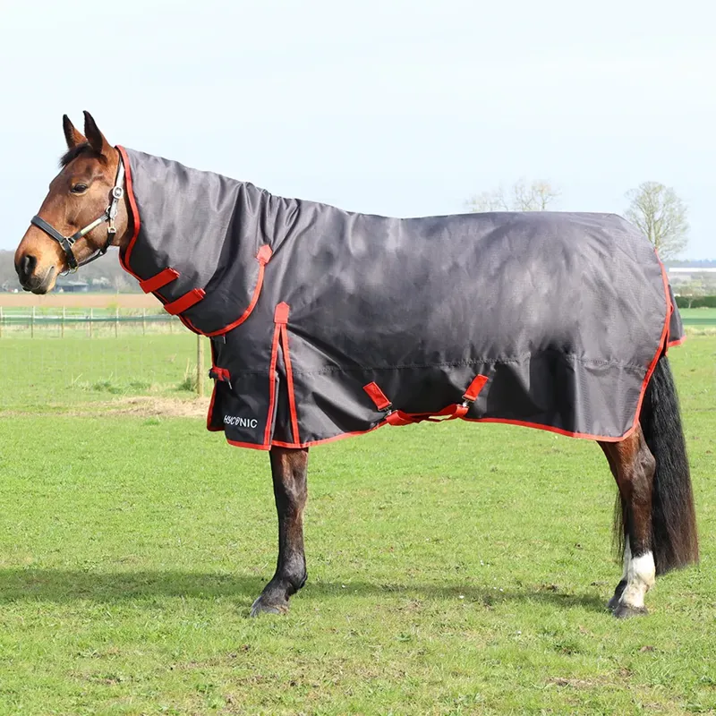 HyCONIC 200g Combi Turnout Rug - Charcoal/Red