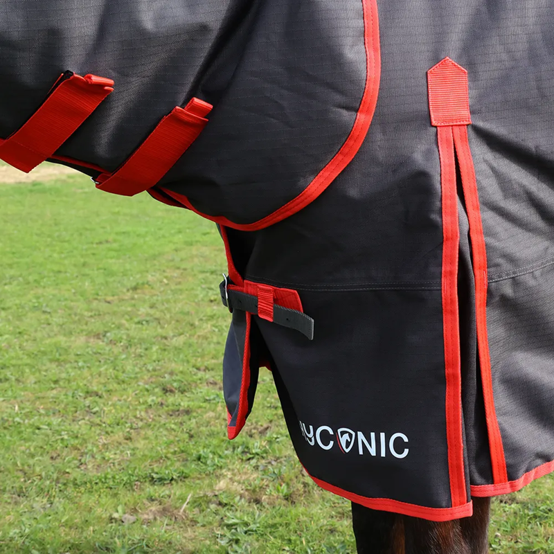 HyCONIC 200g Combi Turnout Rug - Charcoal/Red-2