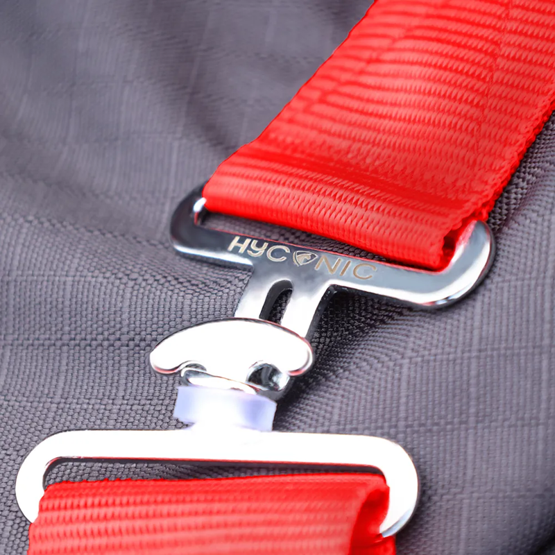 HyCONIC 200g Combi Turnout Rug - Charcoal/Red-3