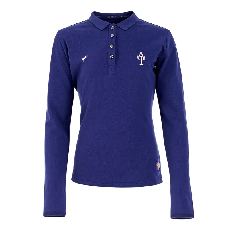 Shires Aubrion Team Long Sleeve Polo Shirt - Navy