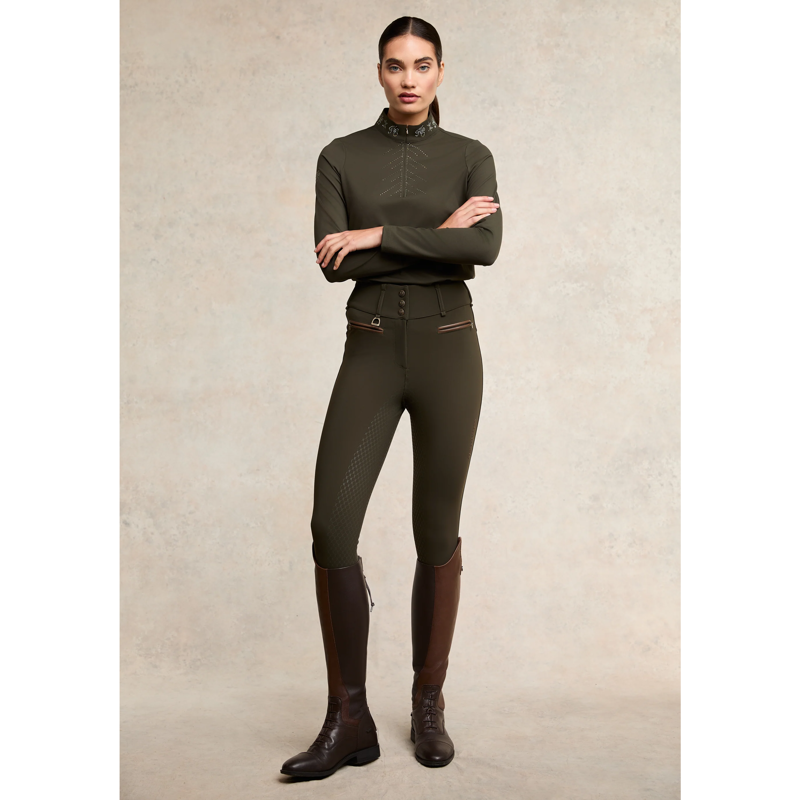 Holland Cooper Crystal Base Layer - Dark Olive-1