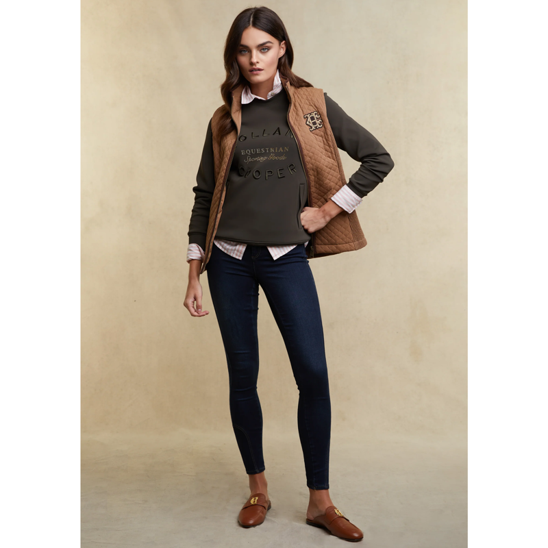 Holland Cooper Crystal Crew Neck Sweat - Dark Olive-1